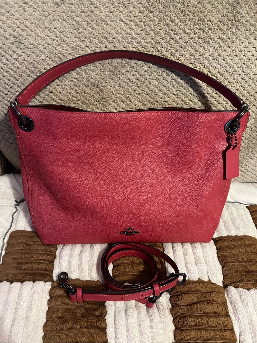 Coach Clarkson Leather Hobo in Washed Red NWTS!